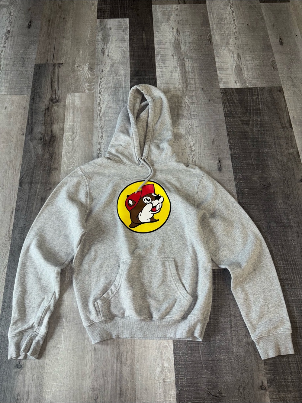 💛Buc-Ees Gray Pullover Hoodie